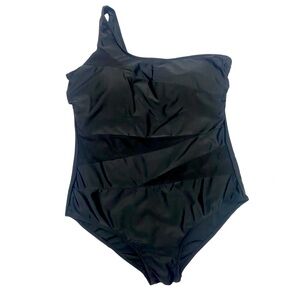Zulily Black One Strap One Piece Bathing Suit Size XXL